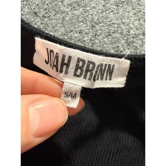 Joah Brown Ribbed Black Tank Top Corded Front size S/M - Picture 3 of 5